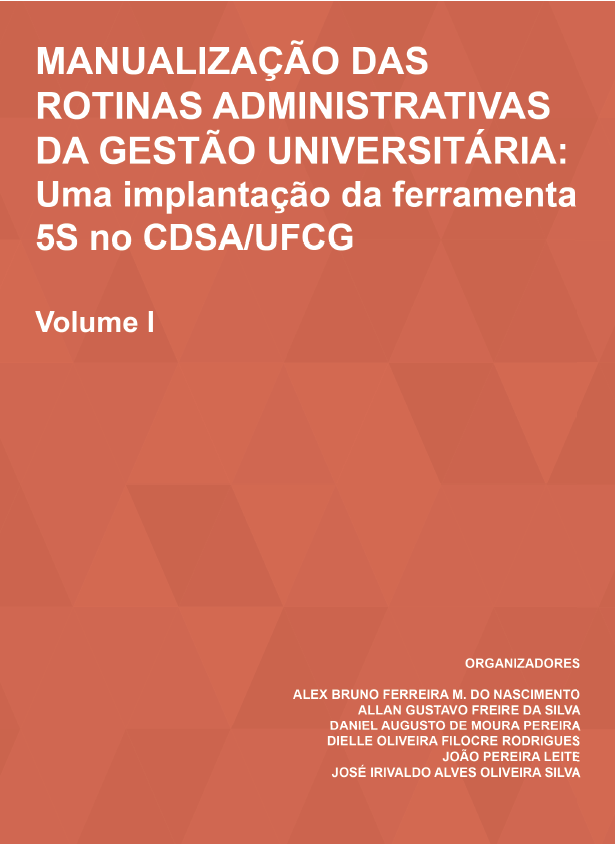 Capa com fundo vermelho e grafismos triangulares.